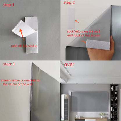 Projector Screen Simple 16:9 Anti-Light Curtain 30 72 84 92 100 106 120 130 133 Inches Home Outdoor Office Portable 3D HD